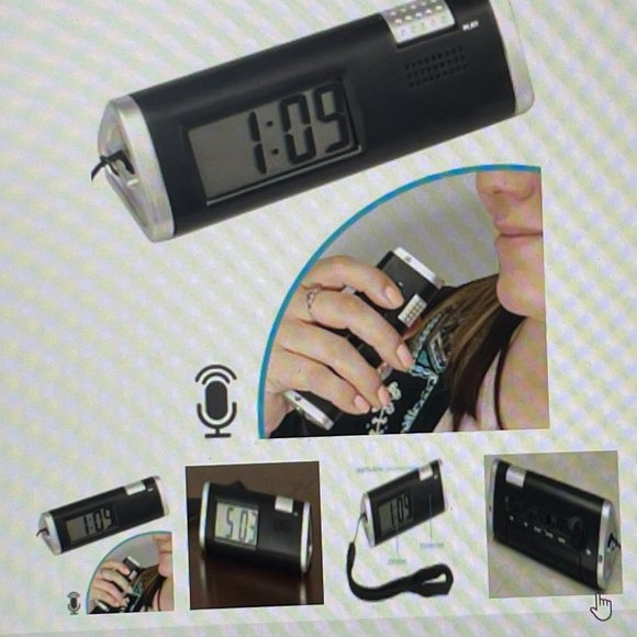 NEW in box / 3-in-1 Travel Alarm Clock with Voice Recorder - Picture 2 of 4